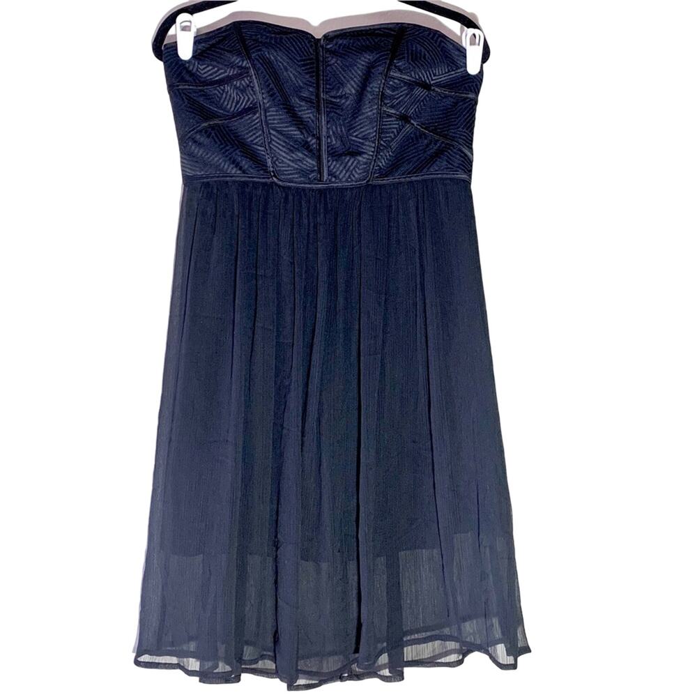 BCBG Max and Cleo Geometric Strapless Structured Semi Formal Dress Junior 12